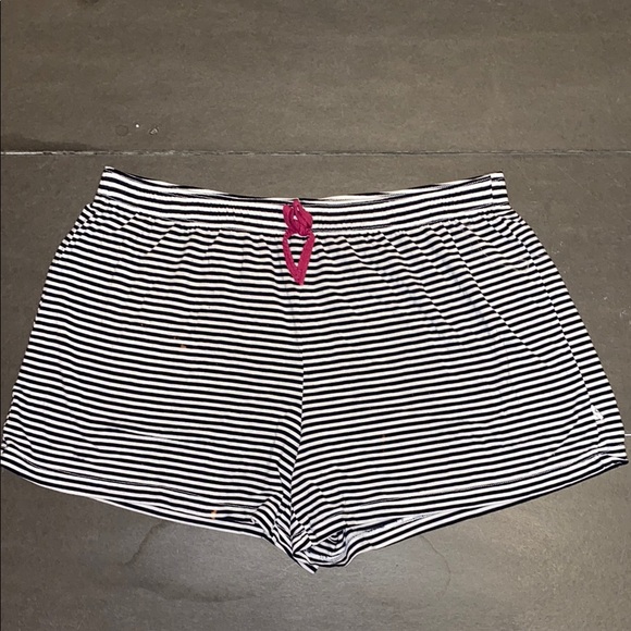J+B Small Black White Stripe Pajamas Shorts Relaxed Fit Elastic Waistband - Picture 1 of 8
